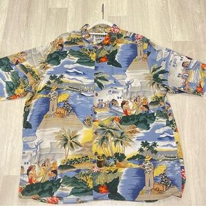 Reyn Spooner Mns Sz L Honolulu Clipper TPA Trans Pacific Airlines Hawaiian Shirt
